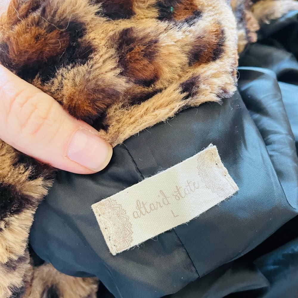Altar'd State Leopard Print Faux Fur Coat in Brown and Black - Picture 7 of 13